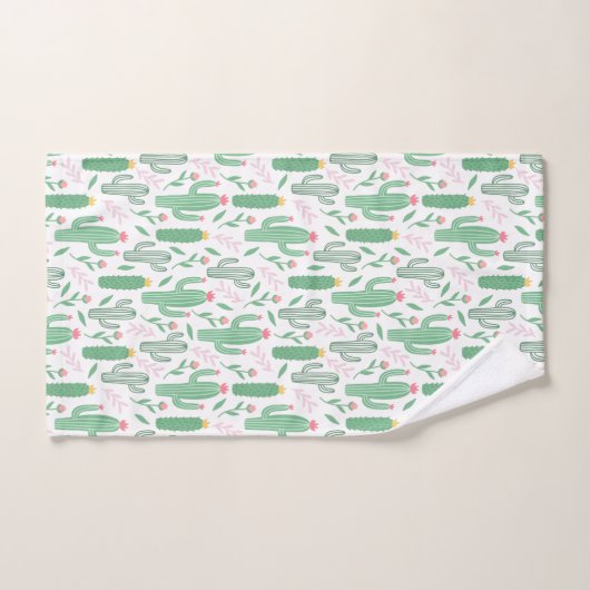 Motif succulent de cactus vert clair (Serviette à main)