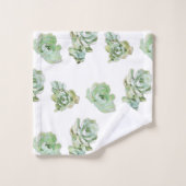 Motif succulent d'usines d'aquarelle (Gant de toilette)