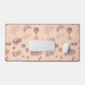 Motif sucré avec des desserts variés. (Clavier et souris)