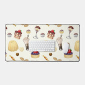 Motif sucré avec des desserts variés. (Clavier et souris)