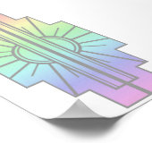 Motif Sunburst Art Déco à Pastels (Coin)