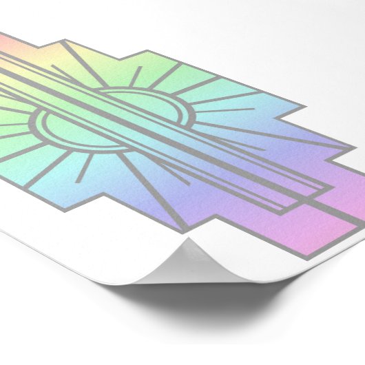 Motif Sunburst Art Déco à Pastels (Coin)