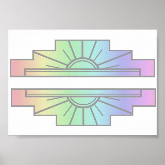 Motif Sunburst Art Déco à Pastels (Devant)