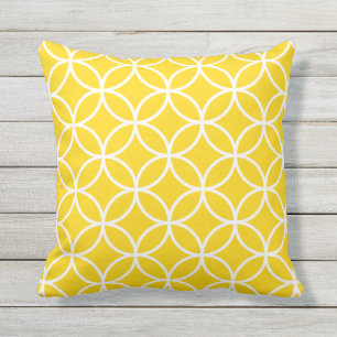 Motif Sunshine Yellow Outdoor Coussins Trellis