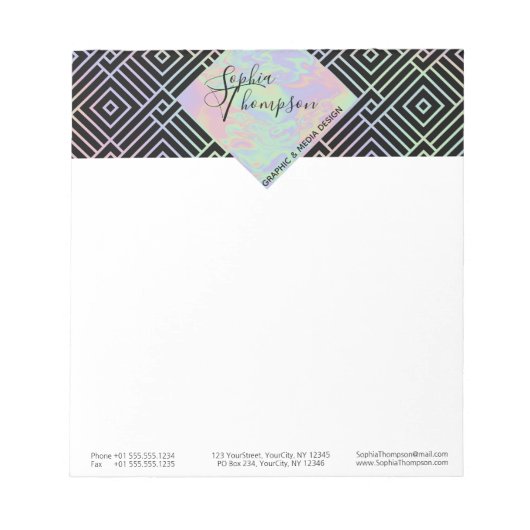 Motif symétrique holographique moderne - Bloc-note (Devant)