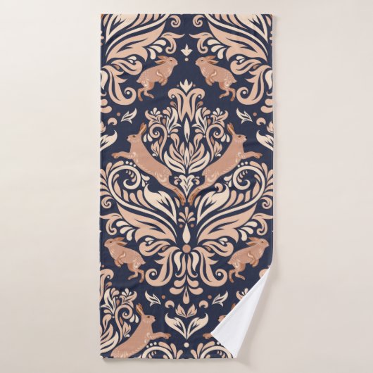 Motif symétrique sans couture dans le style Damask (Serviette de bain)