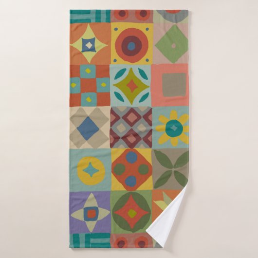 Motif Talavera. Un patchwork indien. Nom turc (Serviette de bain)