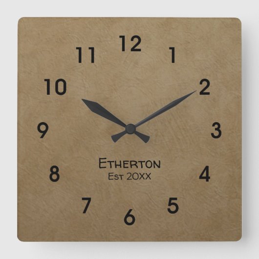 Motif Tan Stucco Acrylique Horloge murale (Recto)