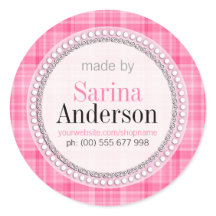 Motif Tartan Rose Fabriqué Par Des Stickers Étique