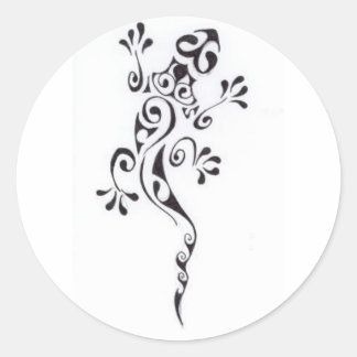 Motif-tatouage-lezard-polyn-sien Ronde Sticker