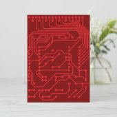 Motif technologique de carte de circuit rétro roug (Debout devant)