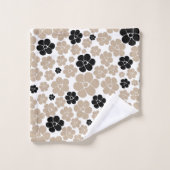 Motif tendance en Taupe, noir et blanc (Gant de toilette)