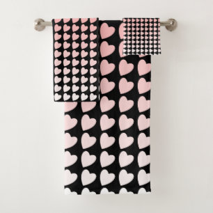 Motif tendance rose et noir de coeur dégradé
