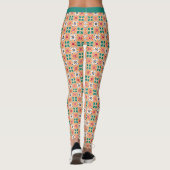 Motif tendance Sud-Ouest Saumon Turquoise Leggings (Dos)