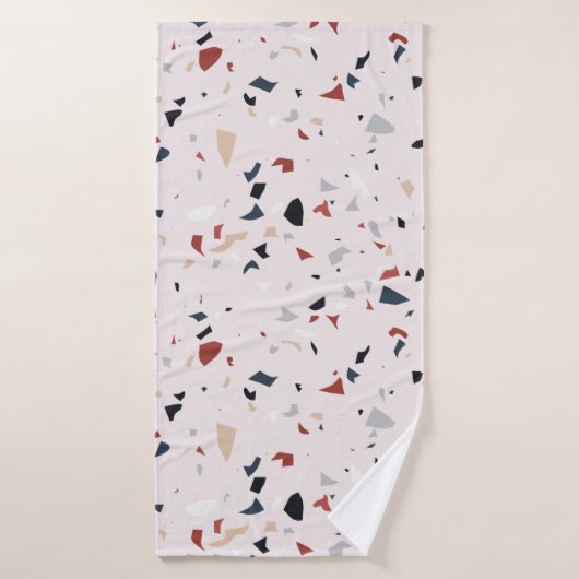 Motif Terrazzo Abstrait Moderne du Milieu du Siècl (Serviette de bain)