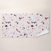 Motif Terrazzo Abstrait Moderne du Milieu du Siècl (Serviette de bain)