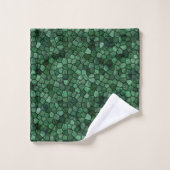 Motif Terrazzo Patchwork Pavé Vert Jade (Gant de toilette)