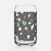 Motif Terrazzo Rétro Puces Vert de Mer & Gris (Verso)