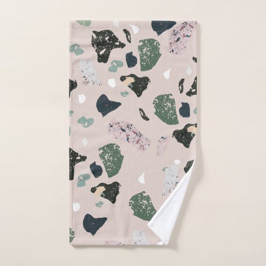 Motif Terrazzo Vert (Serviette à main)