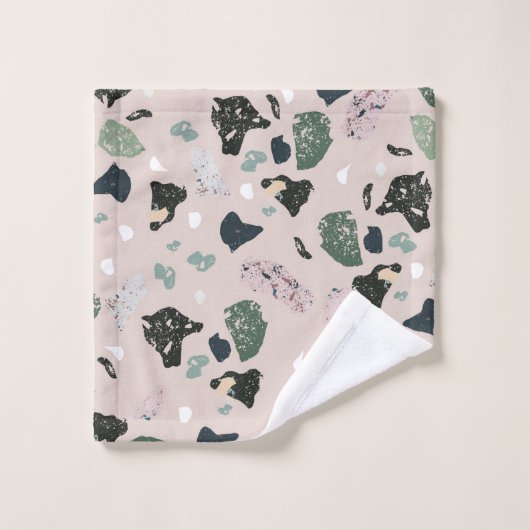Motif Terrazzo Vert (Gant de toilette)