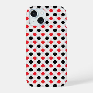 Motif textile à pois rouges et noirs