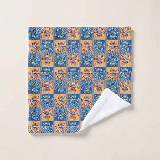 Motif textile de style patchwork de guêpe (Gant de toilette)