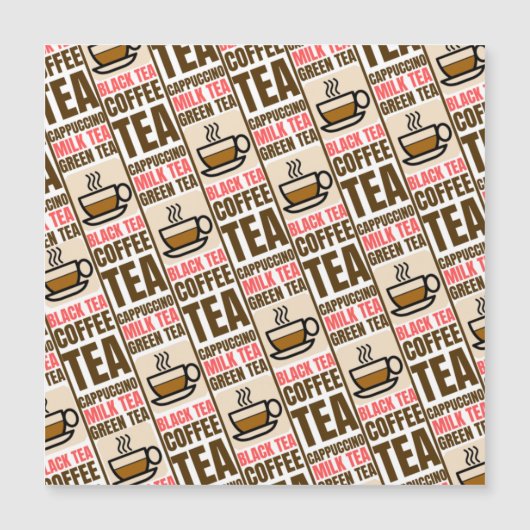 MOTIF THÉ CAFÉ, Carte magnétique (Devant)