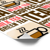 MOTIF THÉ CAFÉ, Poster brillant (Coin)