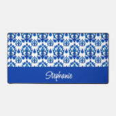 Motif Toile de Jouy Bleu Monogramme Nom (Recto)