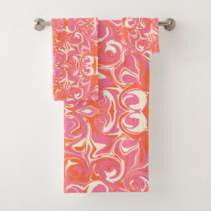 Motif torride en rose, orange et crème