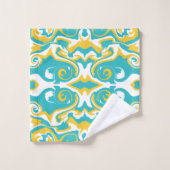 Motif torride en Turquoise et Jaune (Gant de toilette)