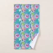 Motif tourbillon fractal, turquoise, rose, multi (Serviette à main)
