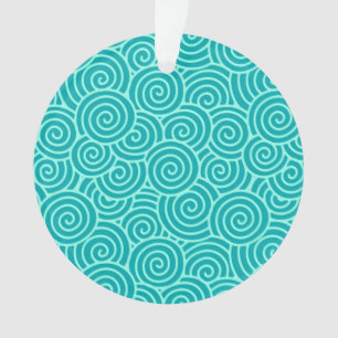 Motif tourbillon japonais - turquoise et aqua