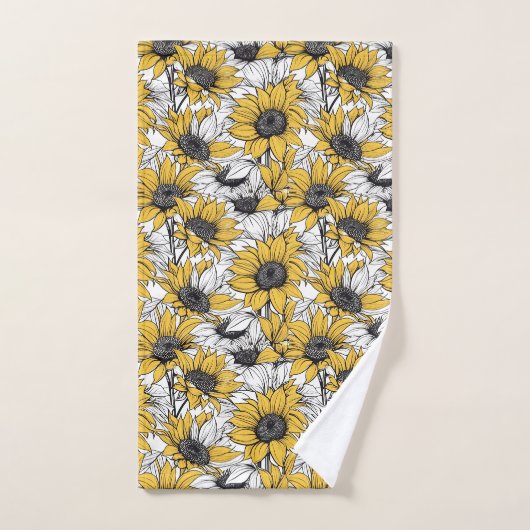 Motif tournesol (Serviette à main)