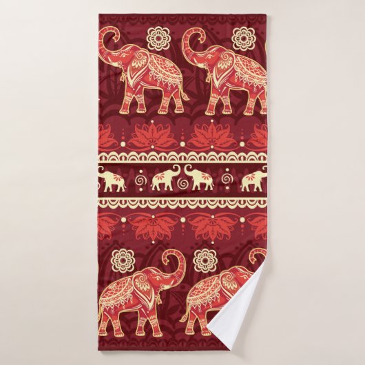 Motif transparent avec éléphants  (Serviette de bain)