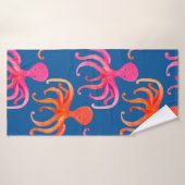 Motif transparent coloré de poulpe (Serviette de bain)