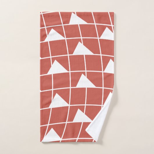 Motif triangle blanc rouge (Serviette à main)
