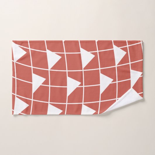 Motif triangle blanc rouge (Serviette à main)