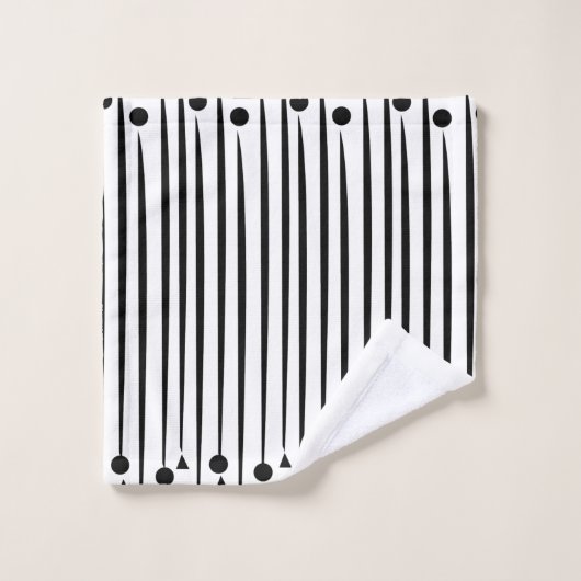 Motif triangle cercle noir et blanc (Gant de toilette)