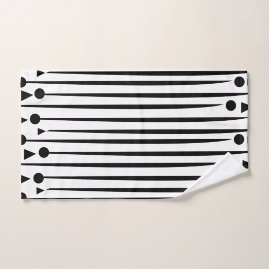 Motif triangle cercle noir et blanc (Serviette à main)