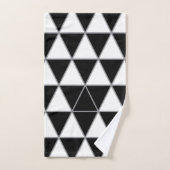 Motif triangle géométrique noir, blanc et gris. (Serviette à main)