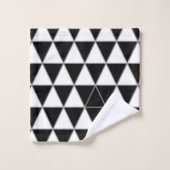 Motif triangle géométrique noir, blanc et gris. (Gant de toilette)