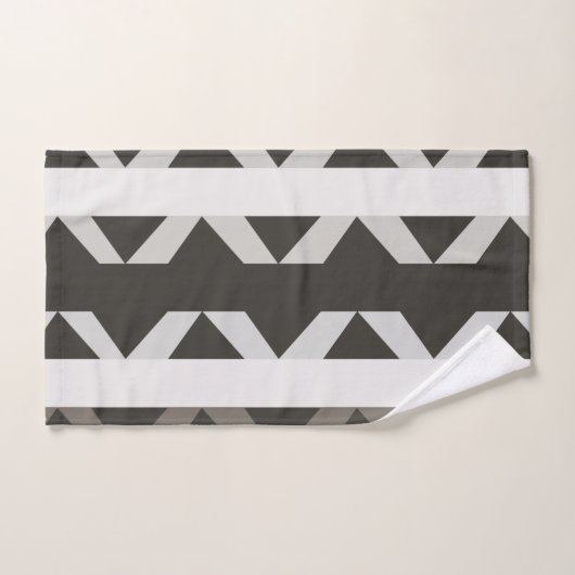 Motif triangle gris blanc contemporain (Serviette à main)