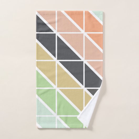 Motif triangle moderne simple dans les tons doux (Serviette à main)