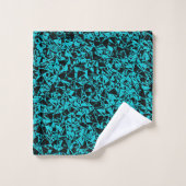 Motif Triangle Noir Sarcelle (Gant de toilette)