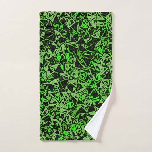 Motif Triangle Noir Vert (Serviette à main)