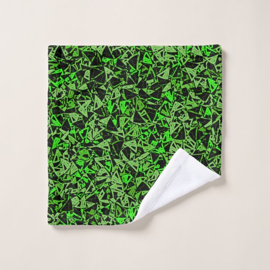 Motif Triangle Noir Vert (Gant de toilette)