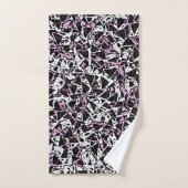 Motif Triangle Noir Violet (Serviette à main)