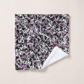 Motif Triangle Noir Violet (Gant de toilette)