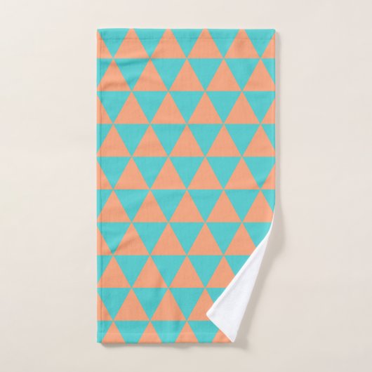 Motif triangle orange et bleu clair (Serviette à main)